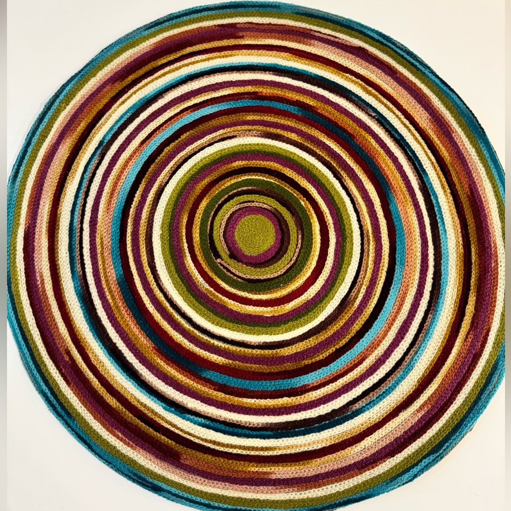 Crate&Barrel Multicolor Set of 4 Striped Placemats - Picture 3 of 6